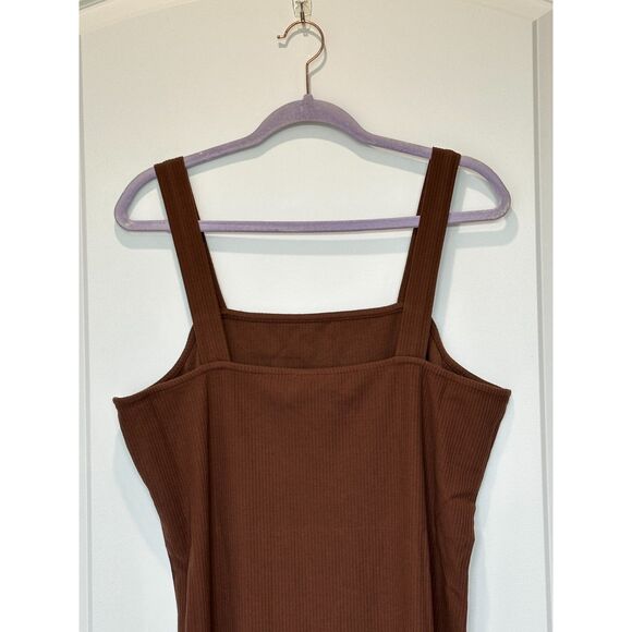 NWT The Drop Amelia Ribbed Tank Midi Dress Brown Size XXL - Picture 4 of 8